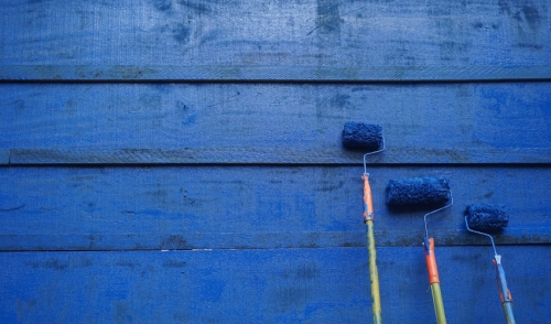 Blue paint wall